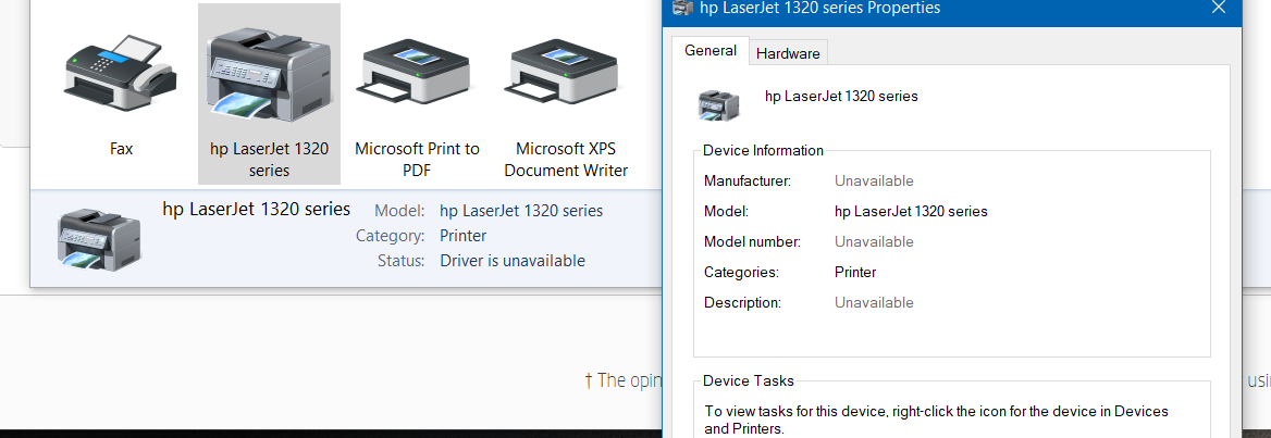 Can't configure 1320 for double side printing - HP Support Community ...