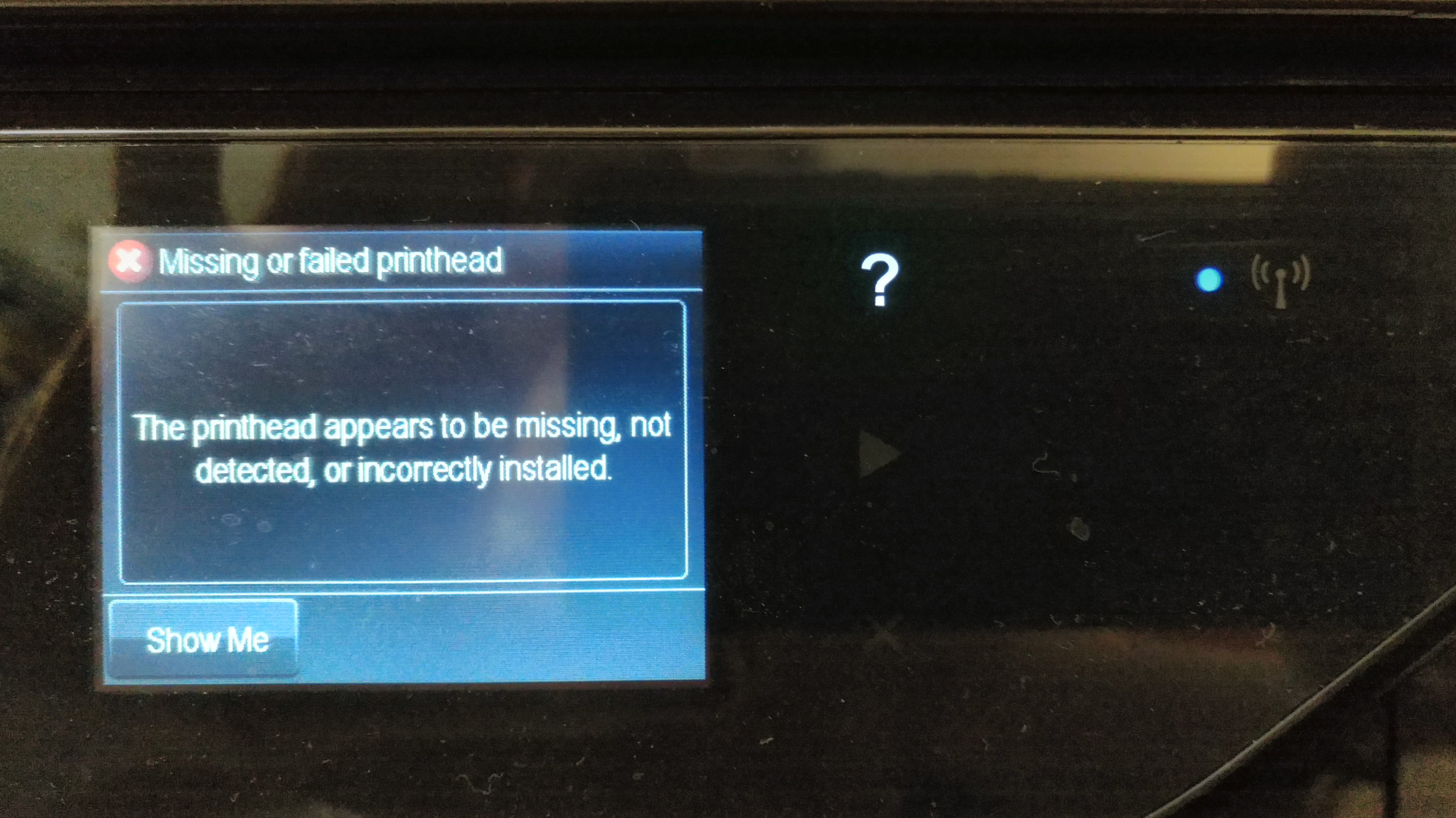 hp 7612 printhead missing or not detected