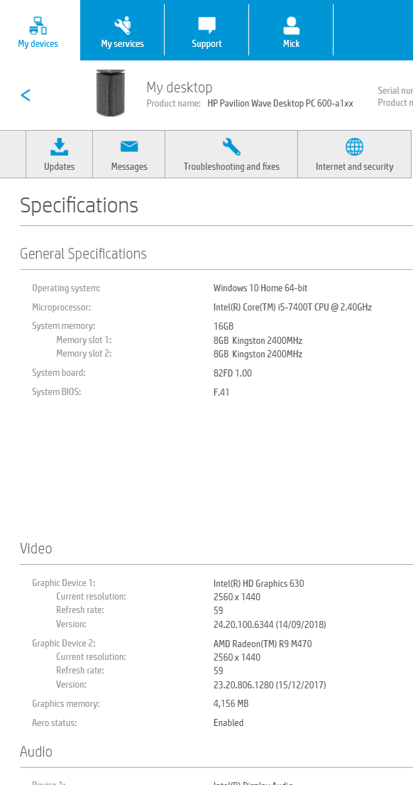 Pavilion Wave issue with AMD Radeon(TM) R9 M470 graphics car... - HP ...