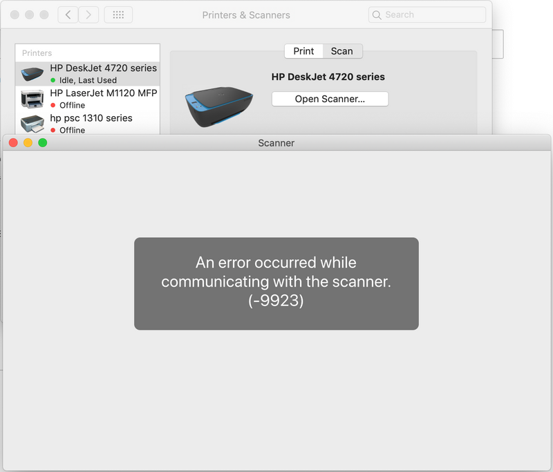 HP Deskjet 4720 - Scanner communication error. - HP Support Community -  6894858