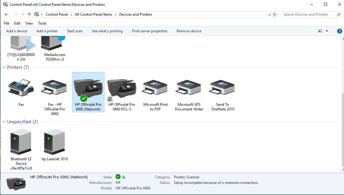 Solved Officejet 6960, Win 10 "Scan to Computer is not available" HP