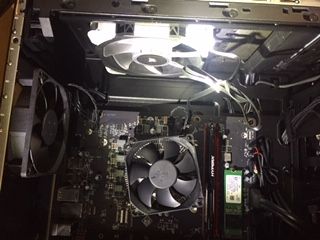 The end result. The fan is installed. Quite easily once I figured out the pieces popped out of the mount