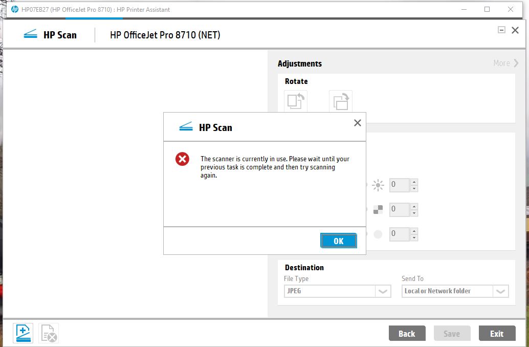 Scanner busy when it's not! - HP Support Community - 6936730