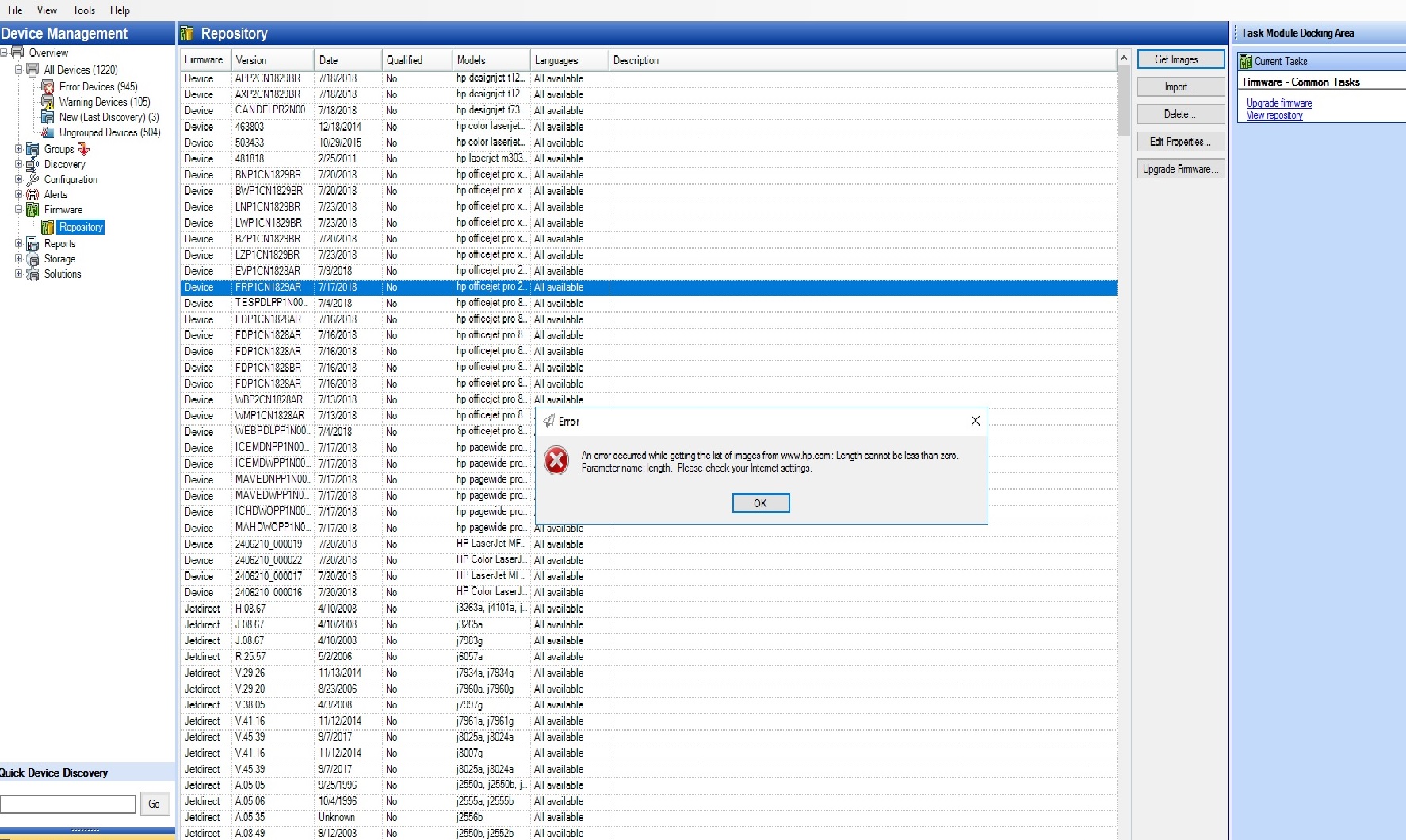 HP Jetadmin ver 10.4.104106 error when trying to download fi... - HP ...