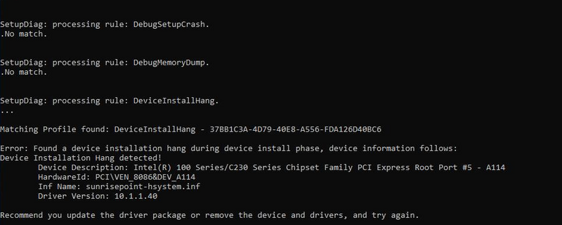 HP ZBook 17 G3, Win 10 v1709 to 1803, DeviceInstallHang