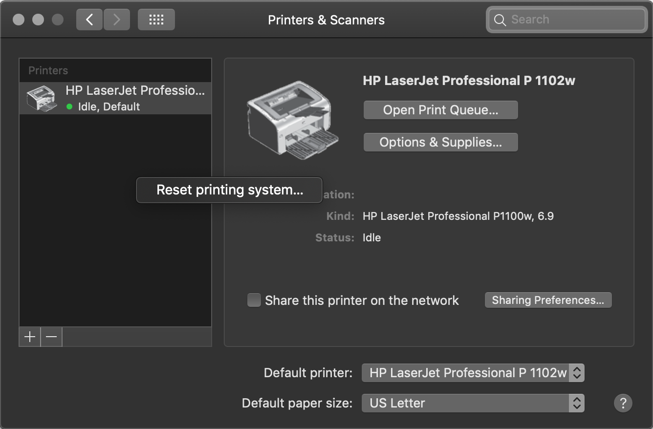 Driver for HP LaserJet P1102w used on macOS Mojave operating... - HP  Support Community - 6951659
