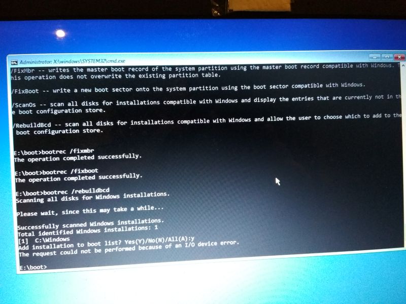 Планшет пишет booting failed