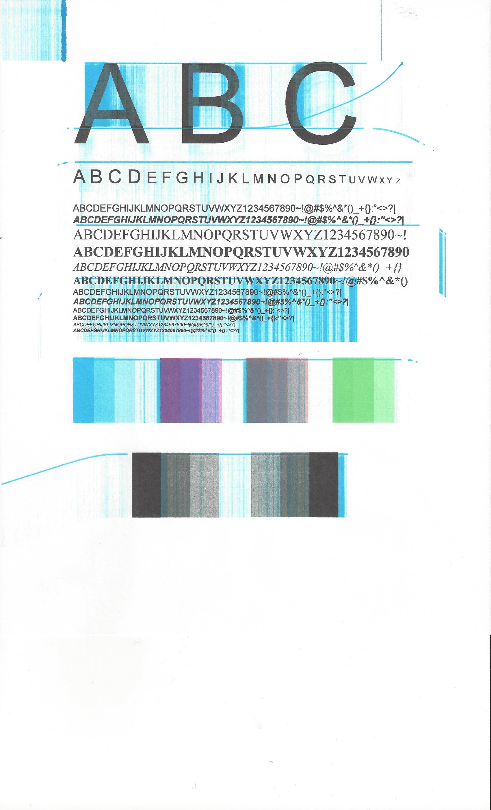 Printer reports comes out with blotches of Cyan. I tried the... - HP ...