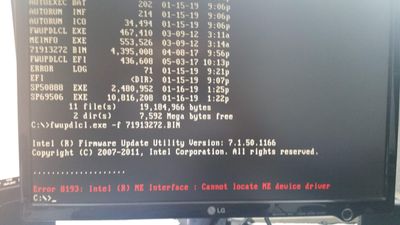 Trying to update ME Firmware using DOS
