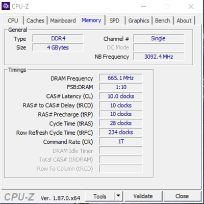 CPU-Z 02 Memory Tab
