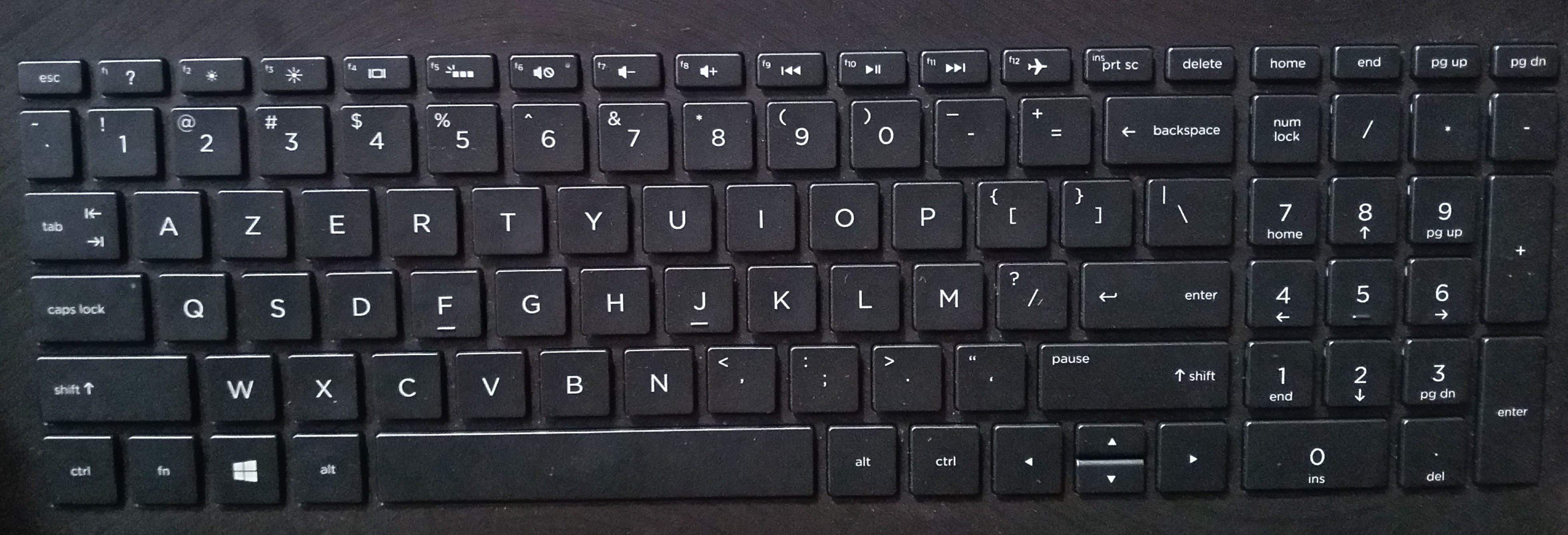 laptop keyboard layout diagram