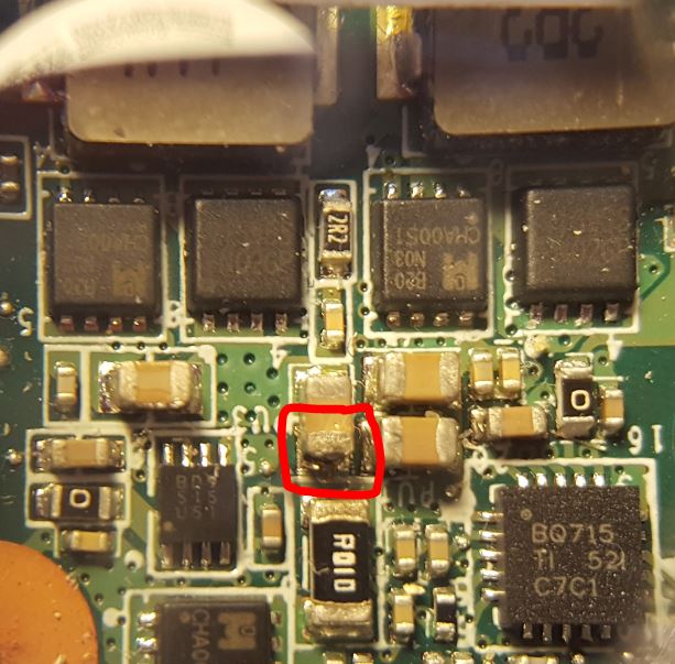Re: Spectre x360 faulty motherboard with burnt capacitor and... - HP  Support Community - 7001640