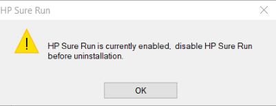 How to disable HP Sure Run? - HP Support Community - 7011264