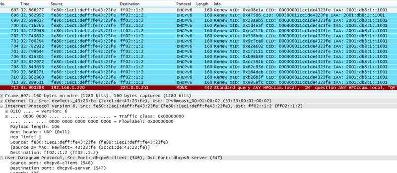HP Printer IPV6 Floode