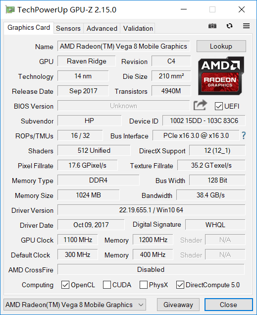 Please set Ryzen 5 2500U RAM back to 1GB - HP Support Community - 7032068