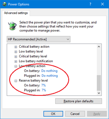 Laptop shuts down without warning on low battery when not pl... - HP  Support Community - 7051660