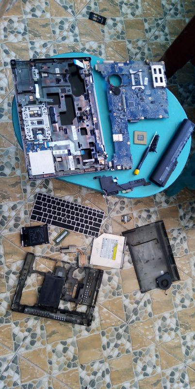 I disassembled the laptop and cleaned all the components. It is now working fine