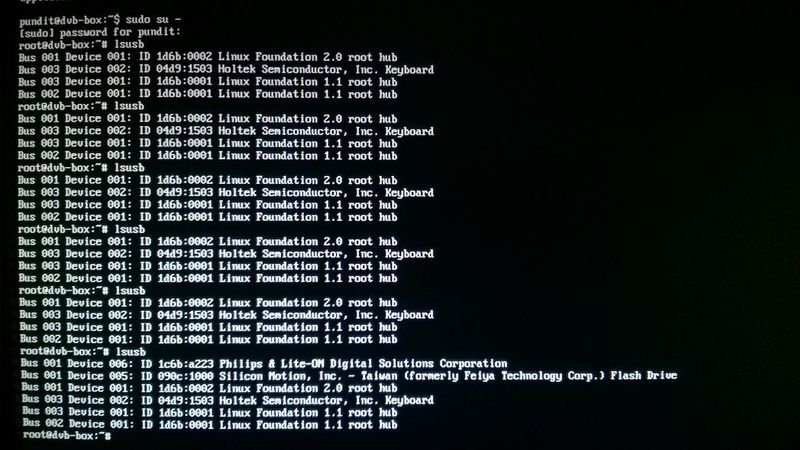lsusb command output on HP D530