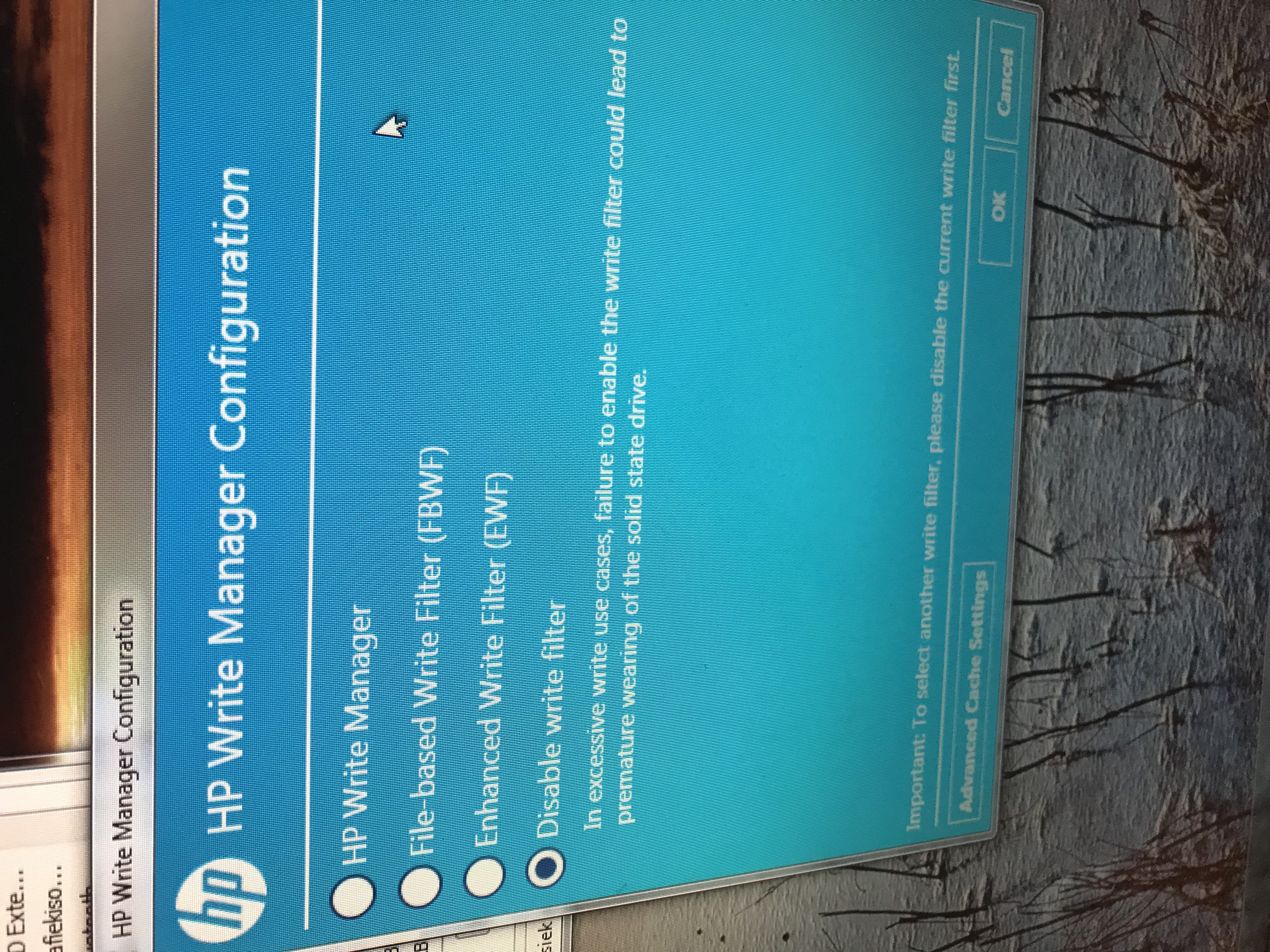 Option EWF Filter not visible on all Thinclient when roll ou... - HP ...
