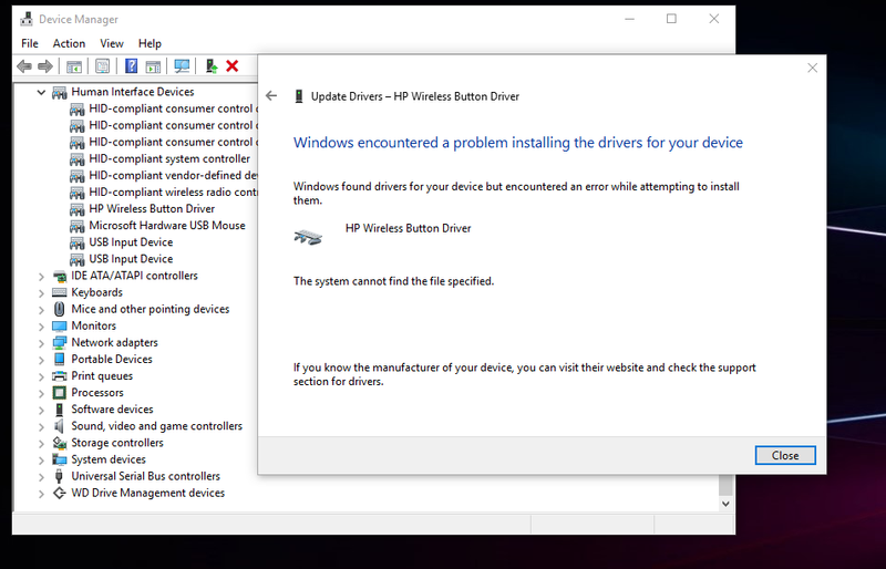HP Wireless Button Driver installation error.png