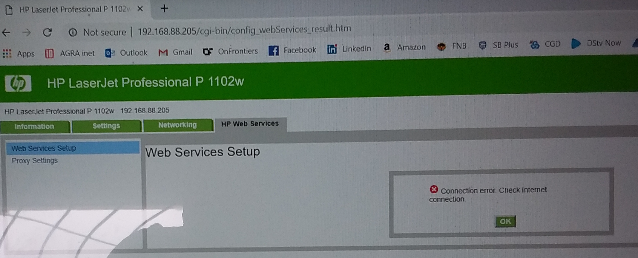 Can't get the HP Laserjet P1102w to print by email - HP Support ...