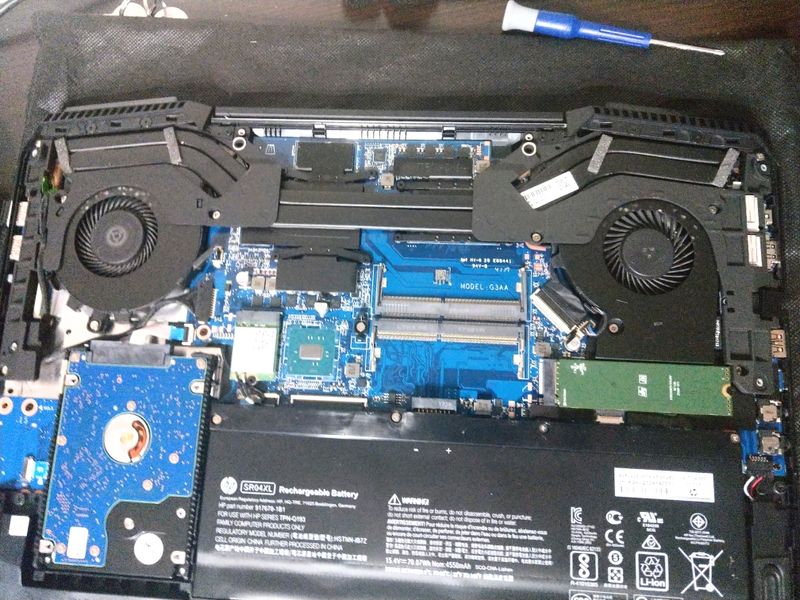 Inside the laptop