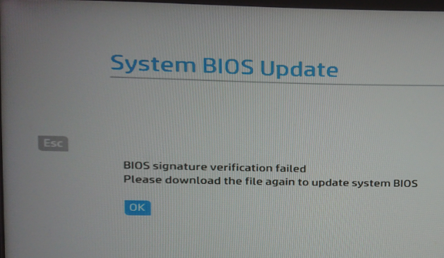 BIOS signature verification failed