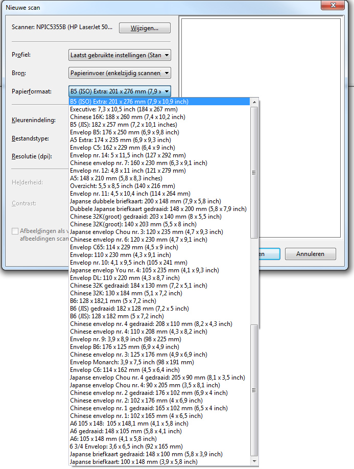 Windows Fax and Scan does not offer A4 paper size when scann... HP