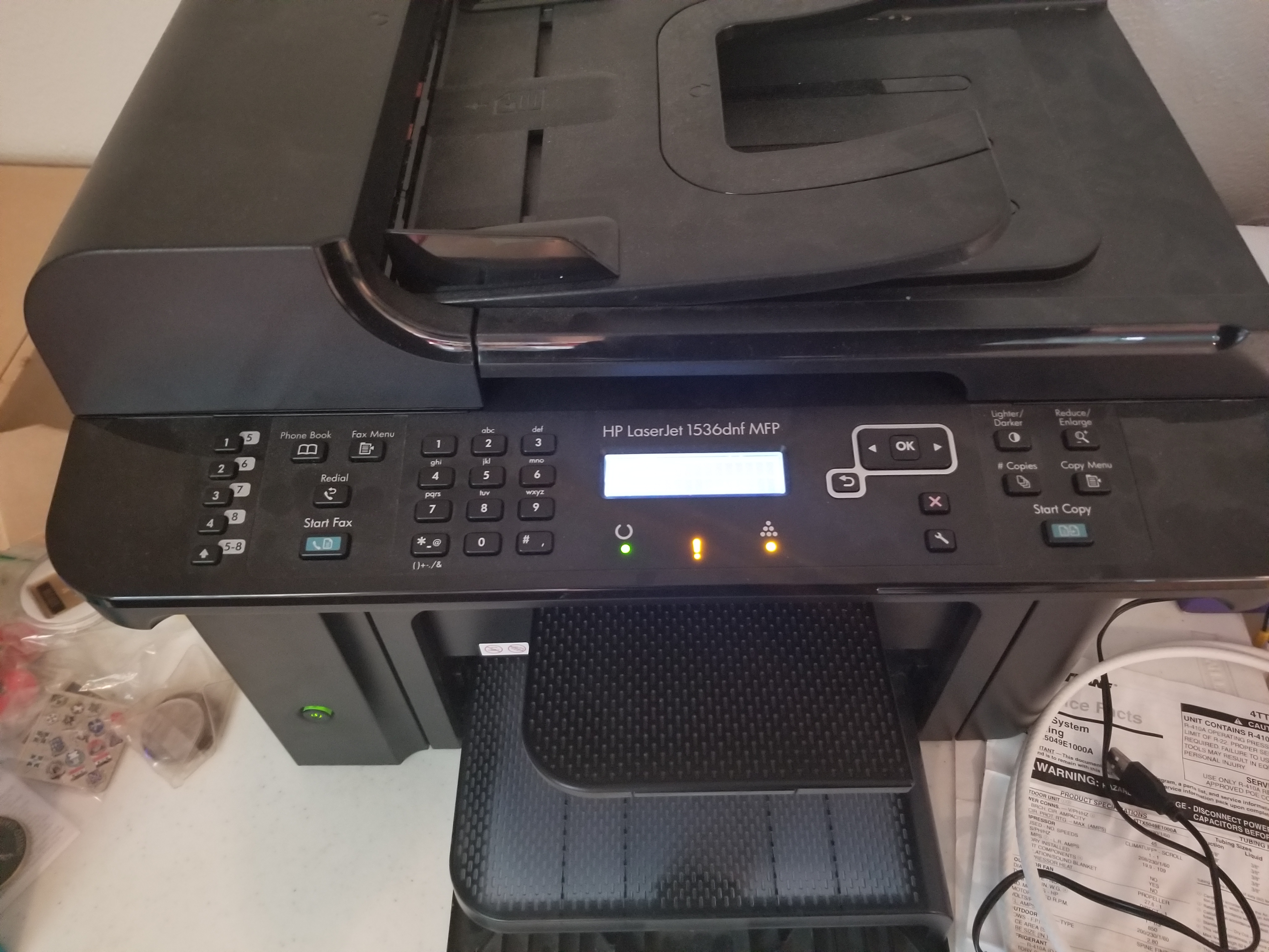 HP LaserJet 1536 dnf MFP freezes after power up - HP Support Community -  7125846