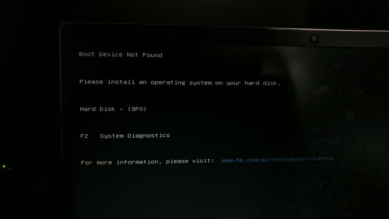 Attempting boot from hard drive как исправить hp