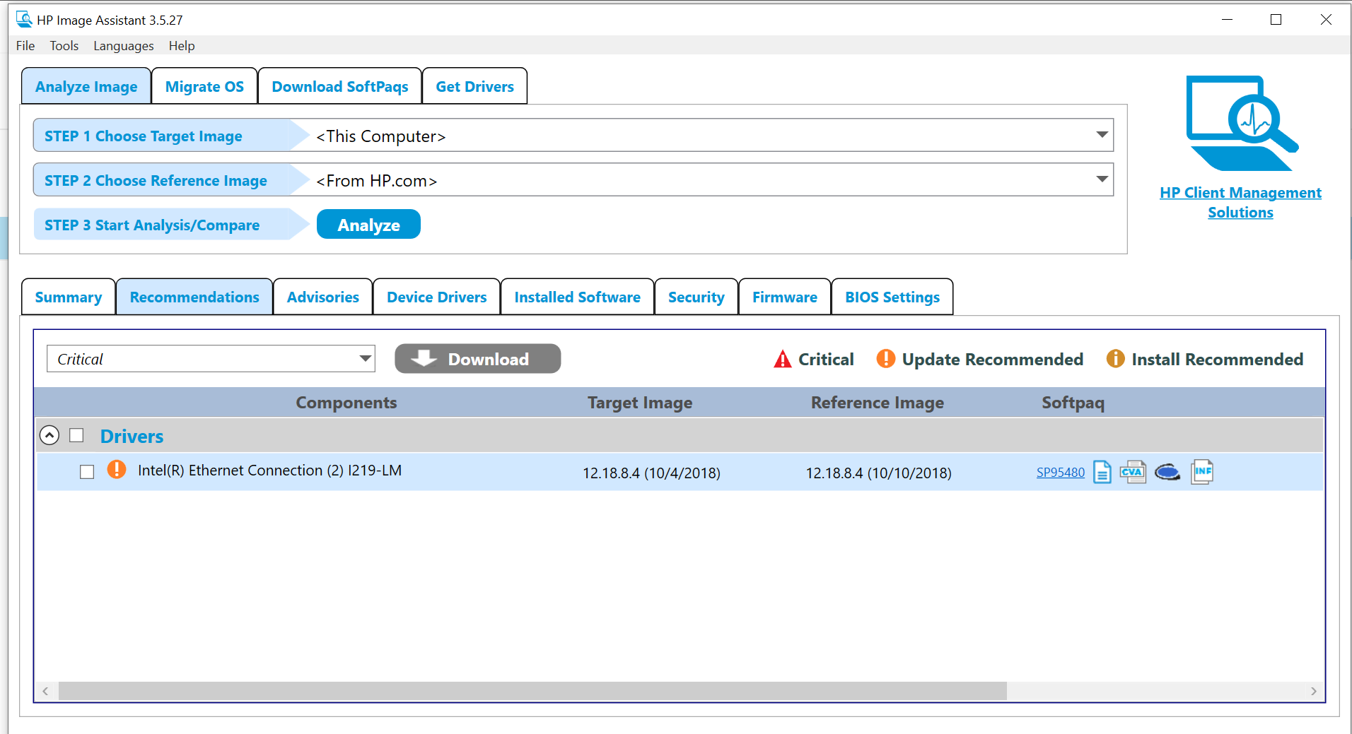 HPIA out of date driver still asksame recommandation - HP Support ...
