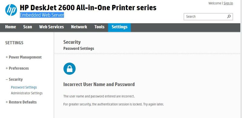 hp deskjet 2600 printer wifi password