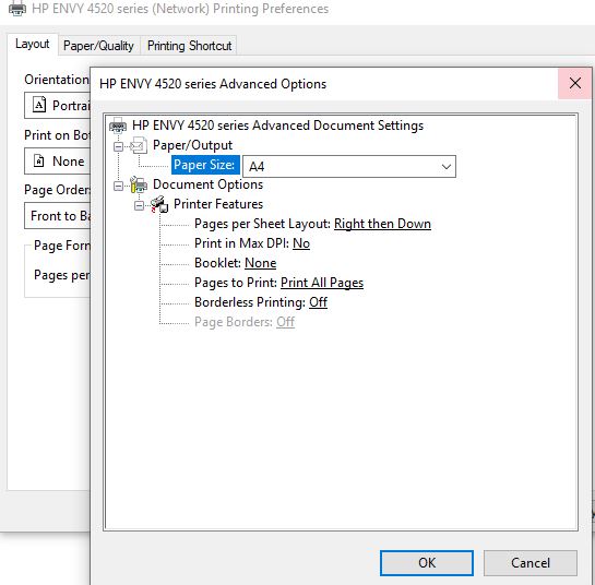 Envy 4520 wont print in colour from win 10 64 bit - HP Support ...