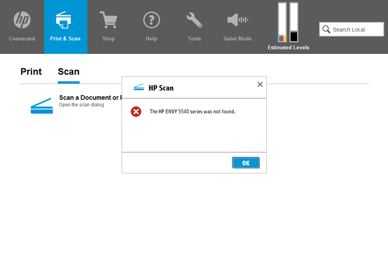 HP Envy 5540 not scanning - HP Support Community -