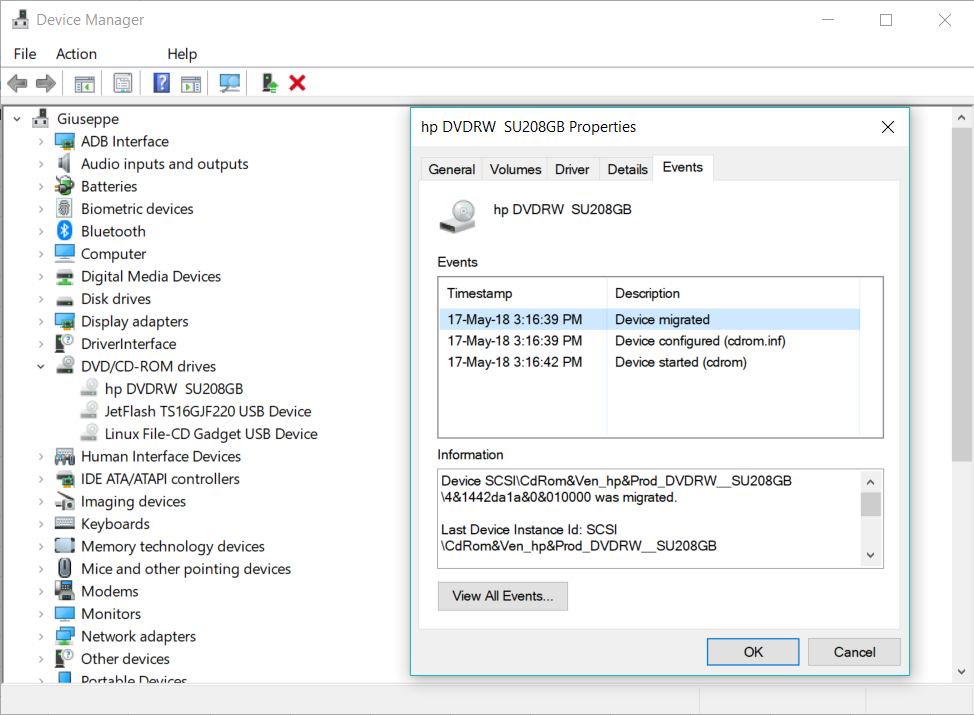 Solved DVD/RW No Longer Recognized code 45 HP Support Community