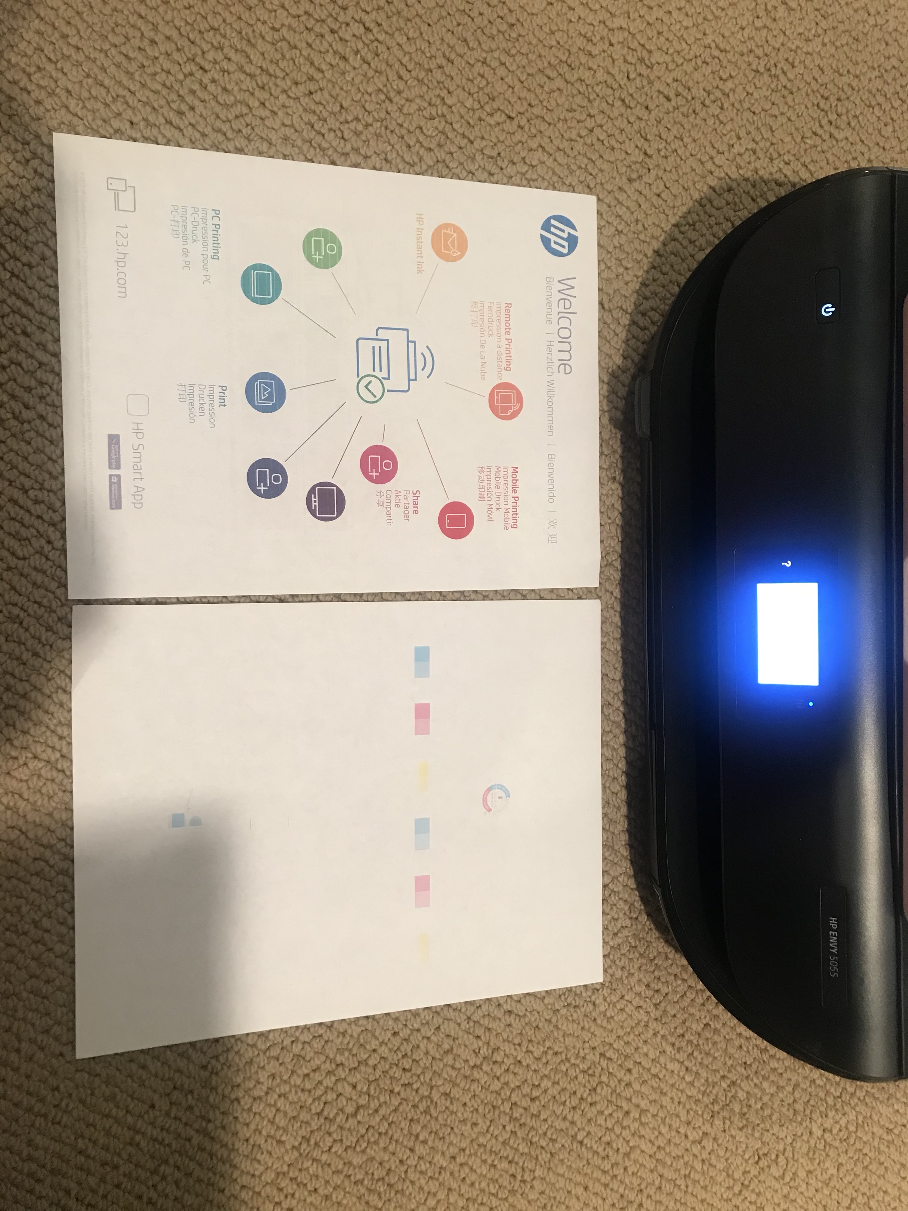 HP Envy 5055 won't print anything but white sheets of paper,... - HP  Support Community - 7147065