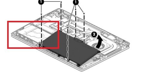 hard drive outlined in red