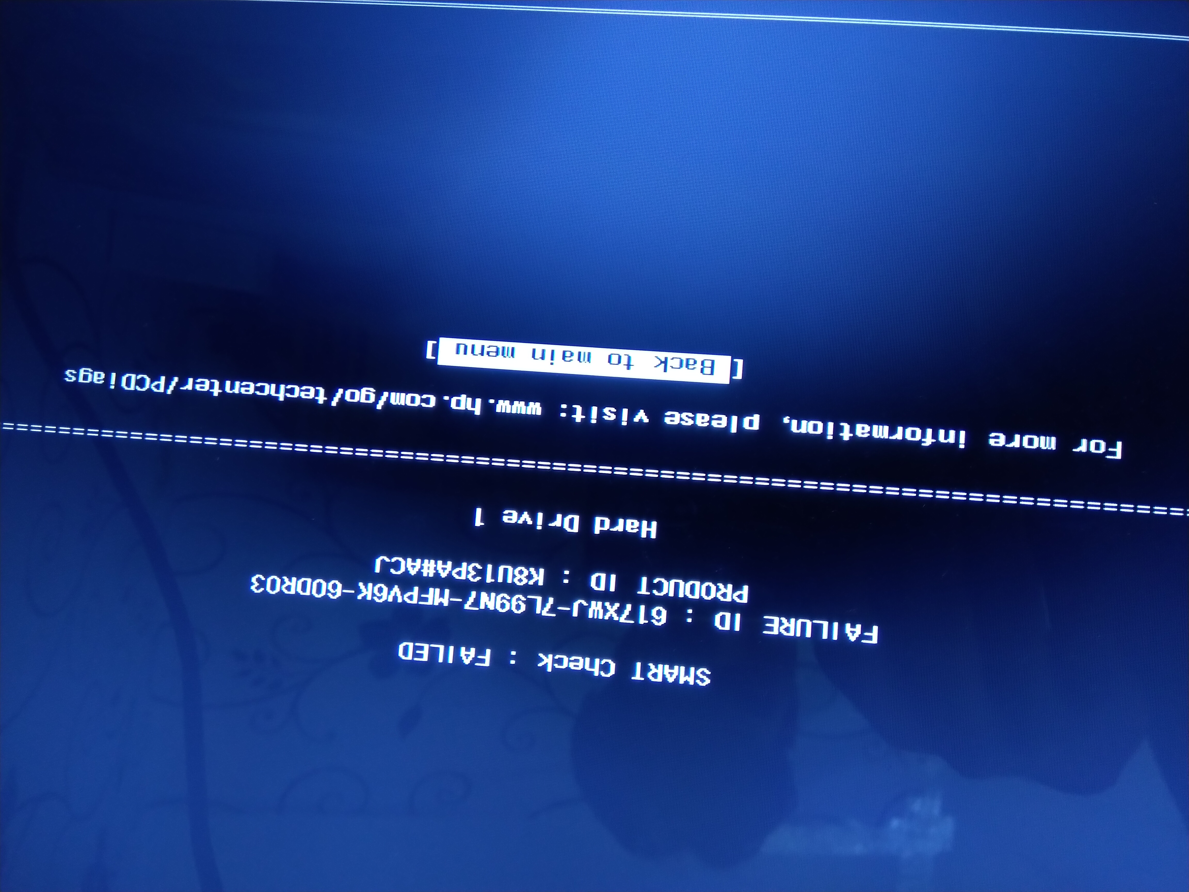 Hard disk error (3F0) - HP Support Community - 7176309