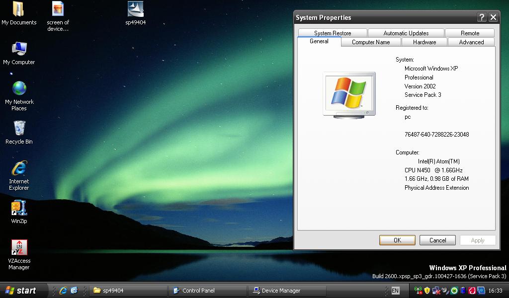 Windows xp 32 bit sp3