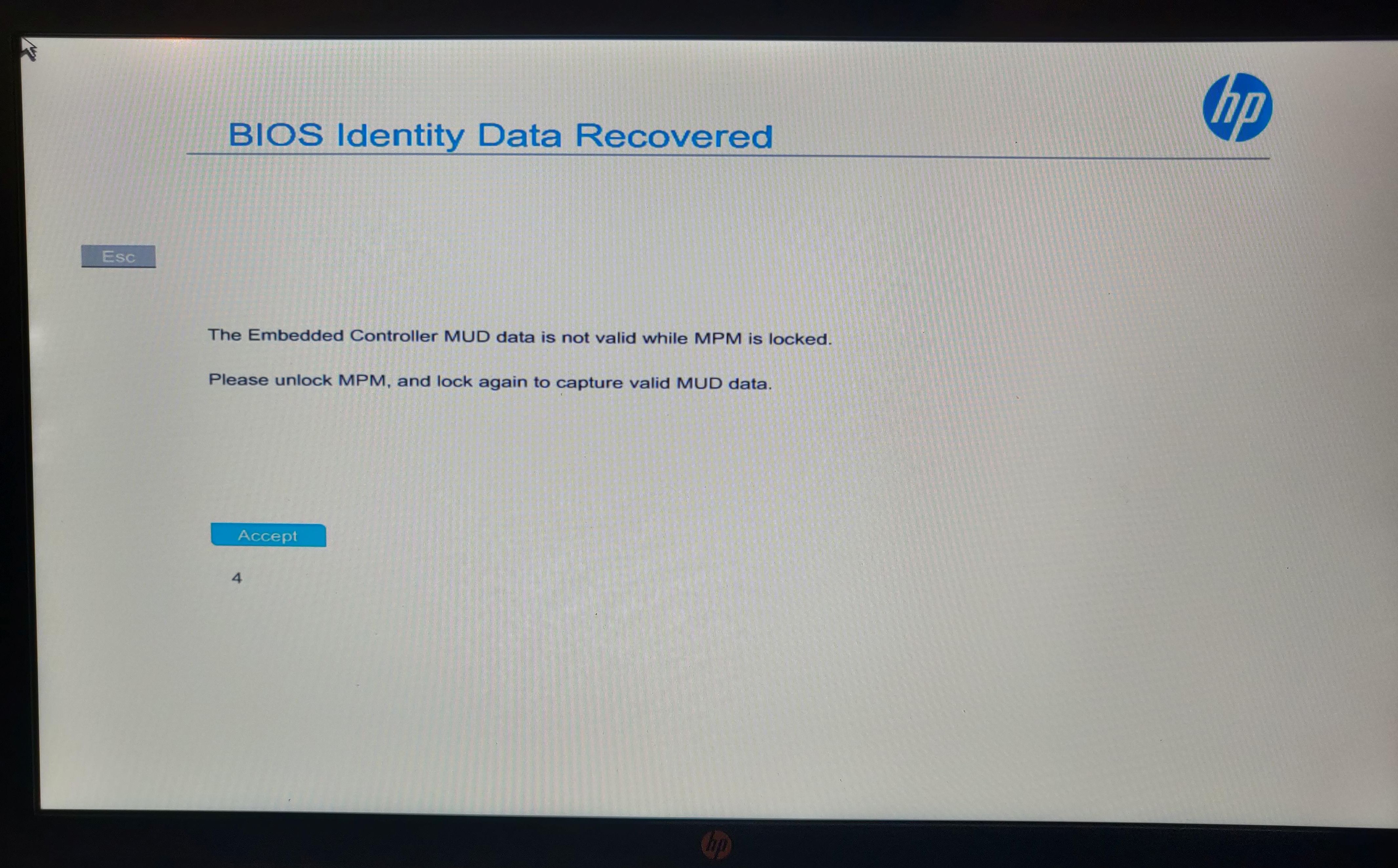 Purchased Used Zbook Gen 2 Issues With BIOS After Password HP
