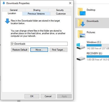 Changing the default storage location from the SSD (C:) TO T... - HP ...