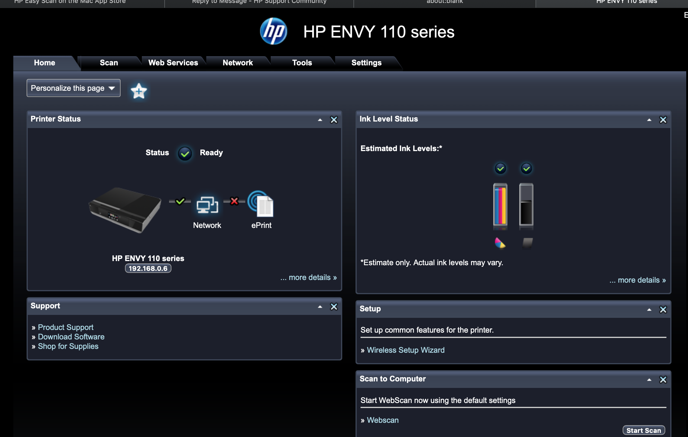 Hp Envy 110 Printer Software For Mac