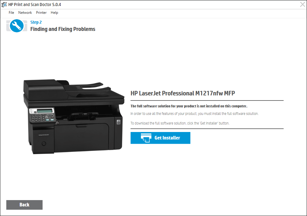 Solved: Laserjet M1217 installation fails on latest W10 version - HP  Support Community - 7187450