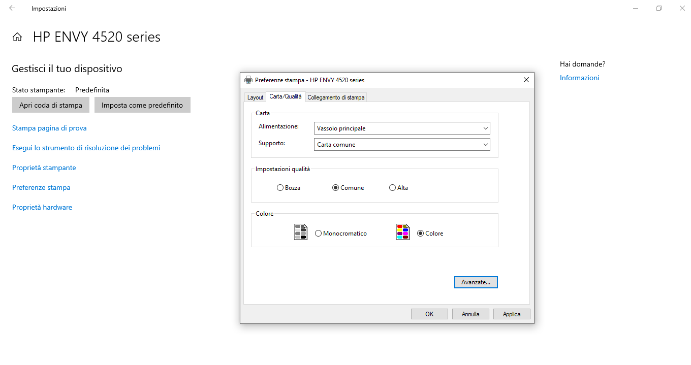 Solved Hp Envy 4520 windows 10 build 18362 can't print HP Support