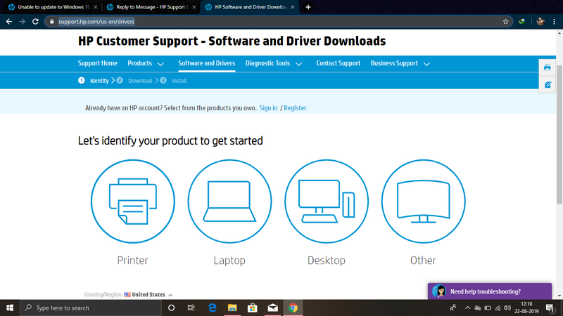 On this page this screen will open here identify your product