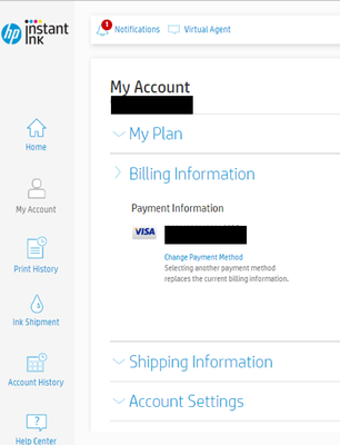 hp instant ink status cannot print