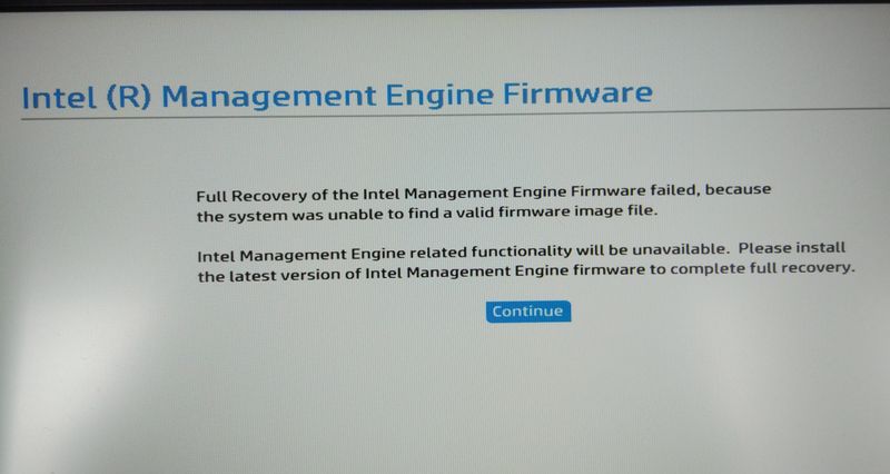 Full recovery of the intel management engine firmware failed что делать