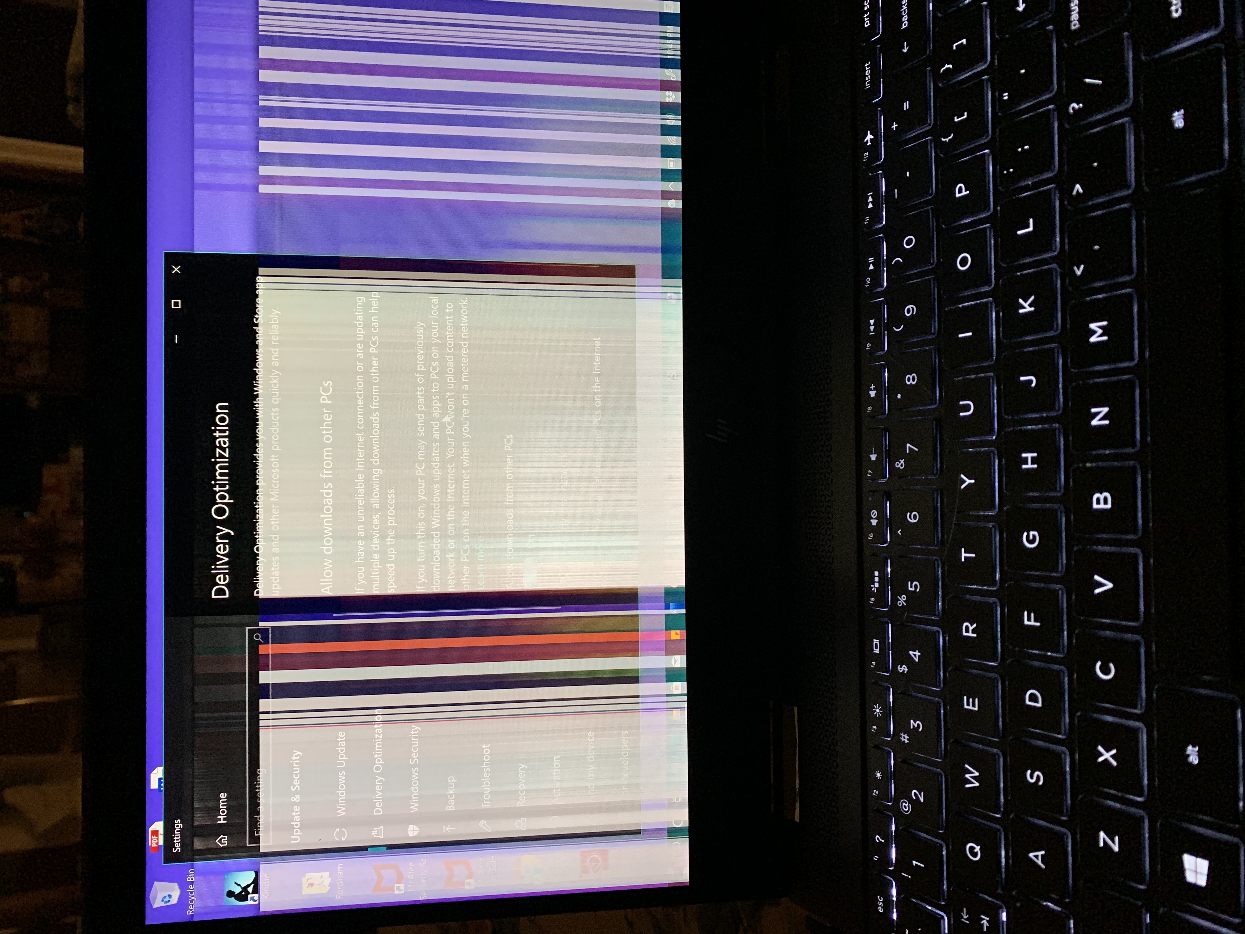 After completing update many colored lines appeared across e... - HP ...