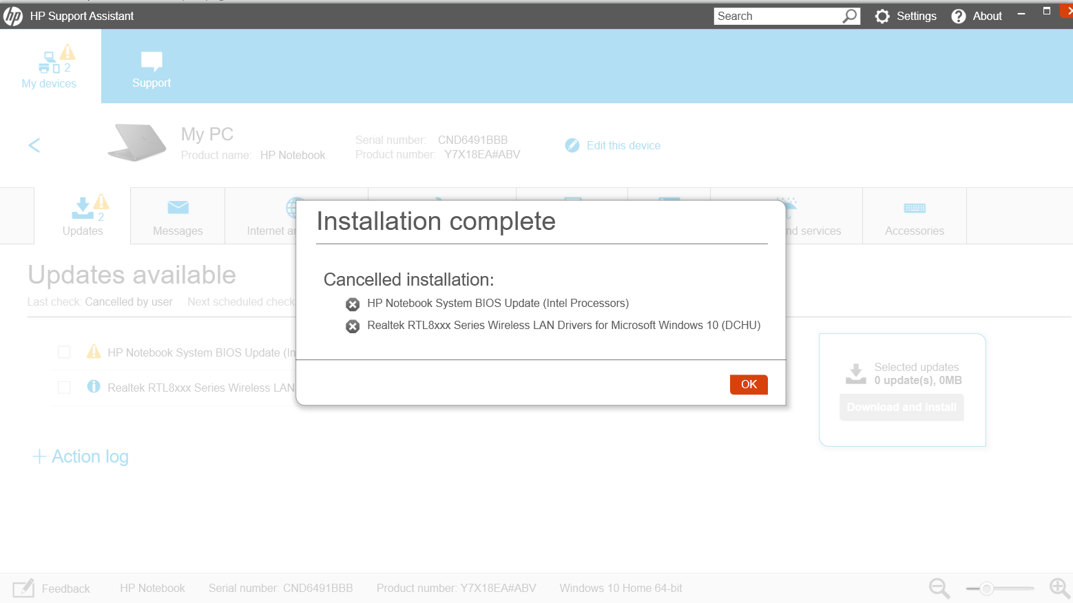 i can not install software - HP Support Community - 7247296