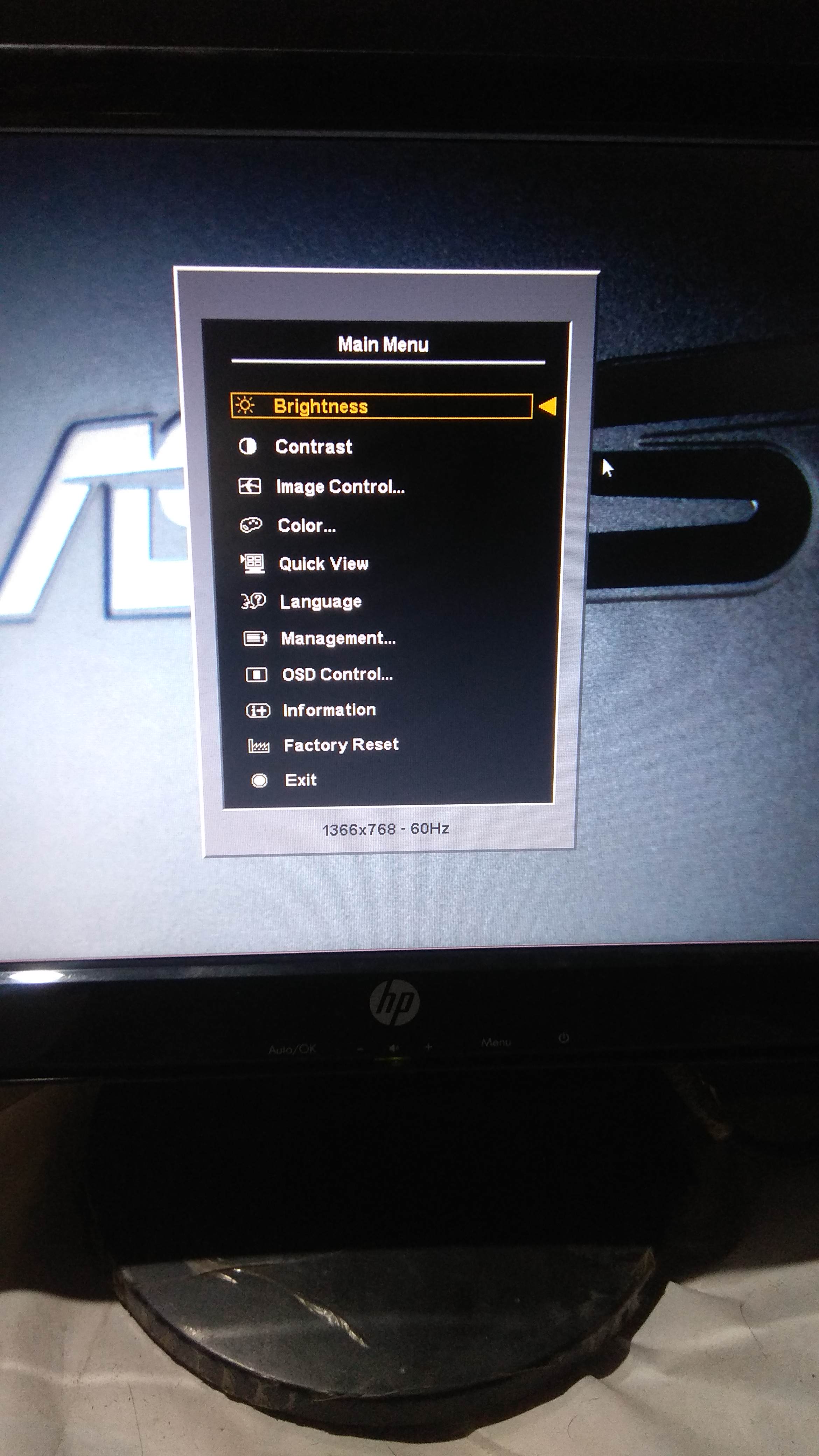 A desktop menu popup on the screen - HP Support Community - 7252203